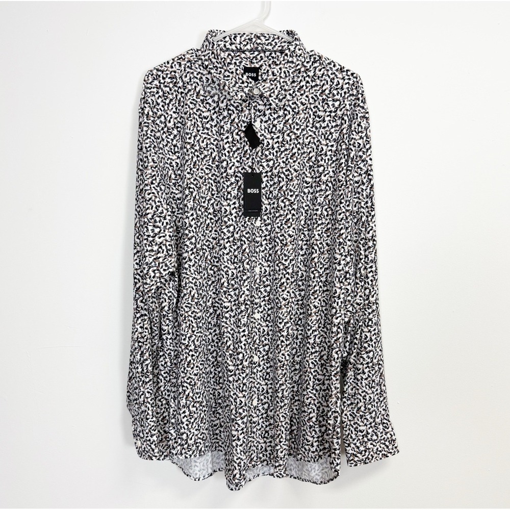 BOSS Performance Dress Shirt Mens 3XL Roan Kent Button Up Long Sleeve XXXL NWT